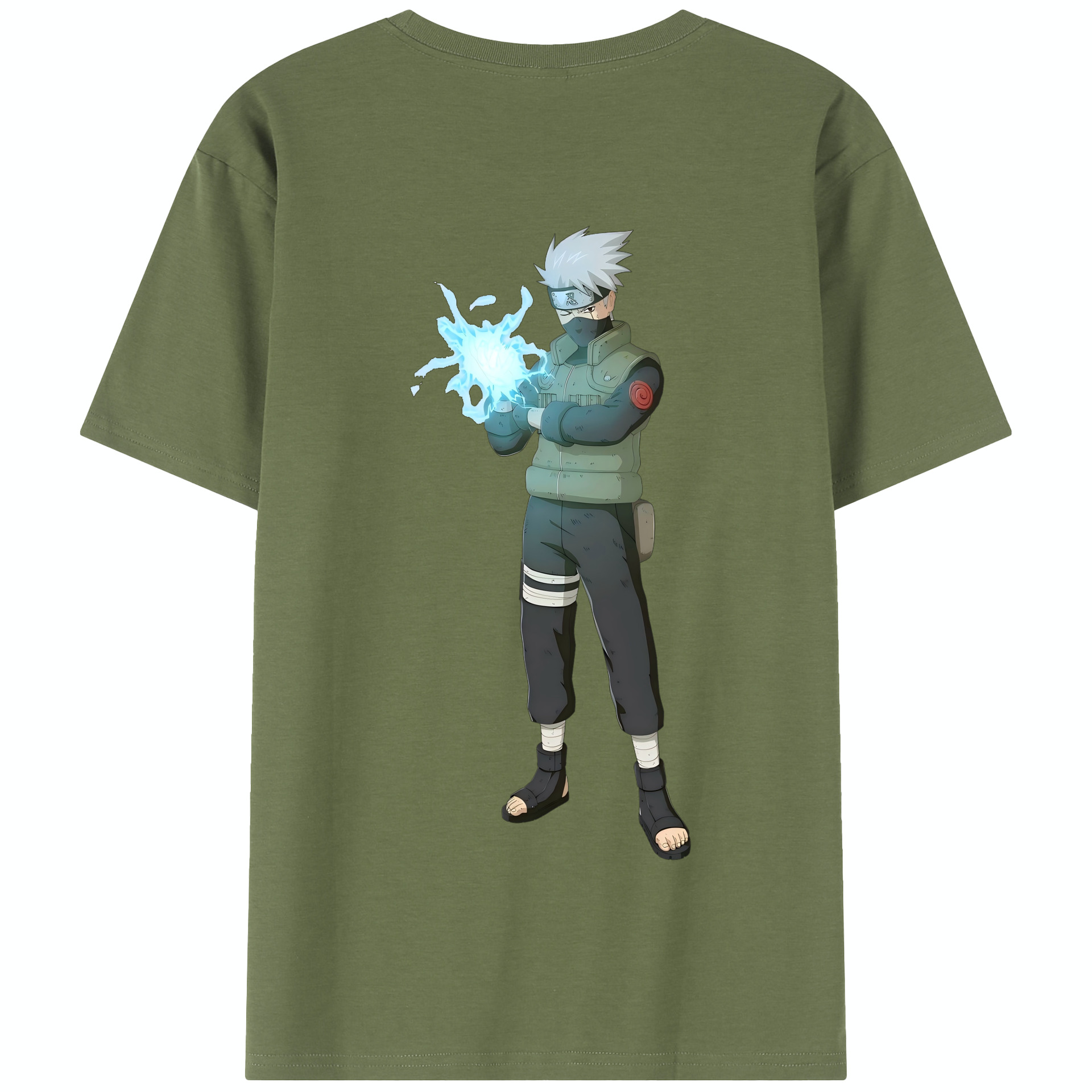 （画像用） NARUTO -ナルト- はたけ カカシ Hatake Kakashi 綿100％半袖Tシャツ（背面プリント）